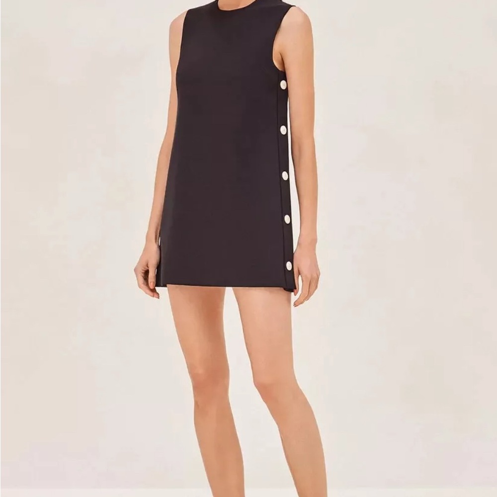 Alexis Libra - Black Sleeveless Button-Side Dress